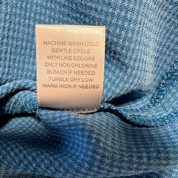 C. J. Banks, Button Up Shirt with Collar,Textured, Blue, 3x - Picture 7 of 8